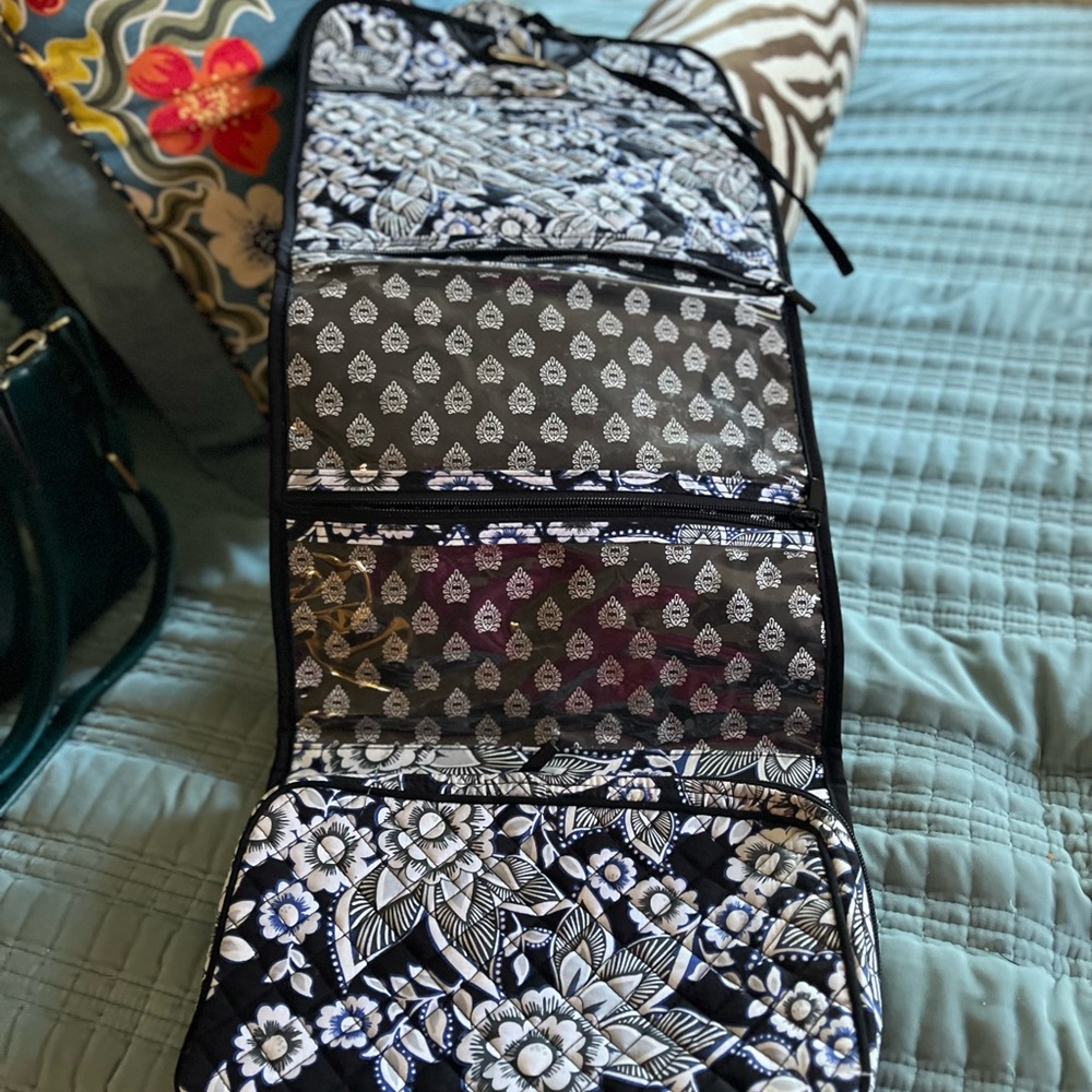 Vera Bradley Black and White Floral Cosmetic Case